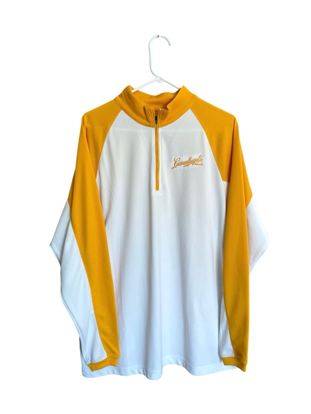 Leinenkugels Beers Holloway White and Yellow Performance Quarter Pullover Large